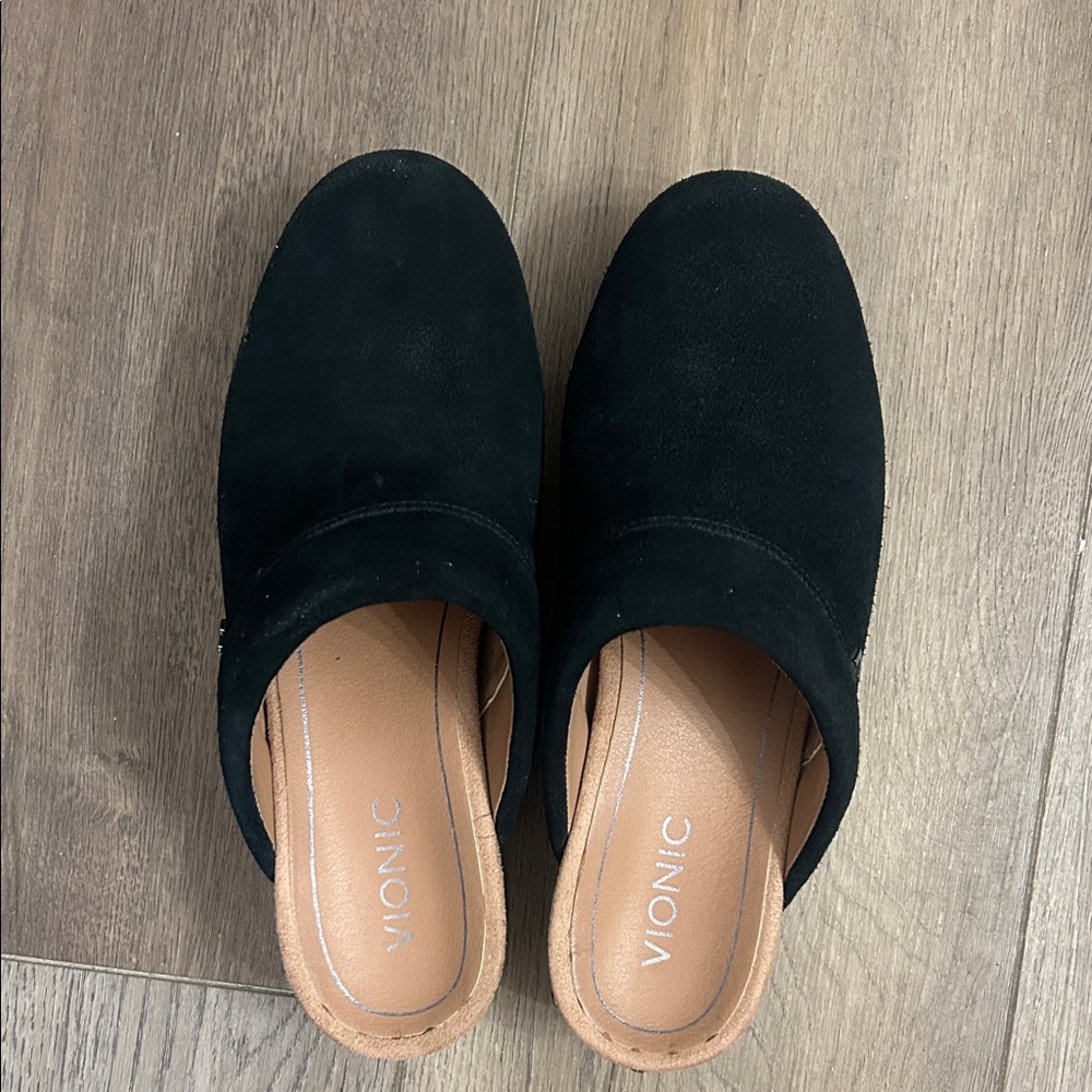 Vionic Black Suede Mules - Picture 11 of 12